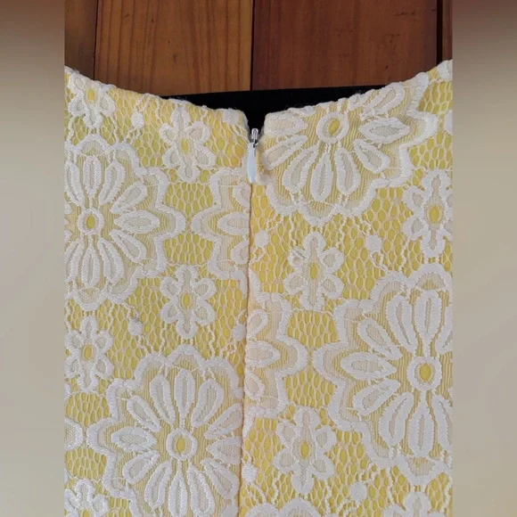 Nanette Lepore Pale Yellow Floral Lace Spring Dress - Picture 6 of 11